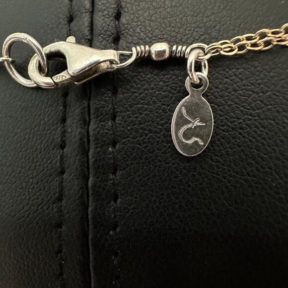 Sterling Silver Interlocking Double Open Circle Chain Necklace signed AS Gold - Picture 5 of 5